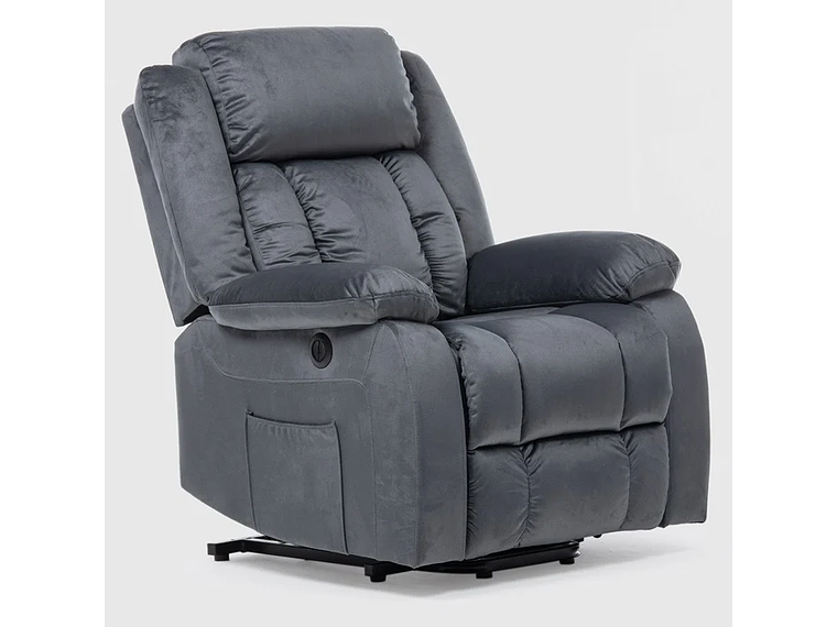 BERGER RECLINABLE ELÉCTRICO LIFT + MASAJE + CALENTADOR LIVORNO GRIS KM8822MDG 3