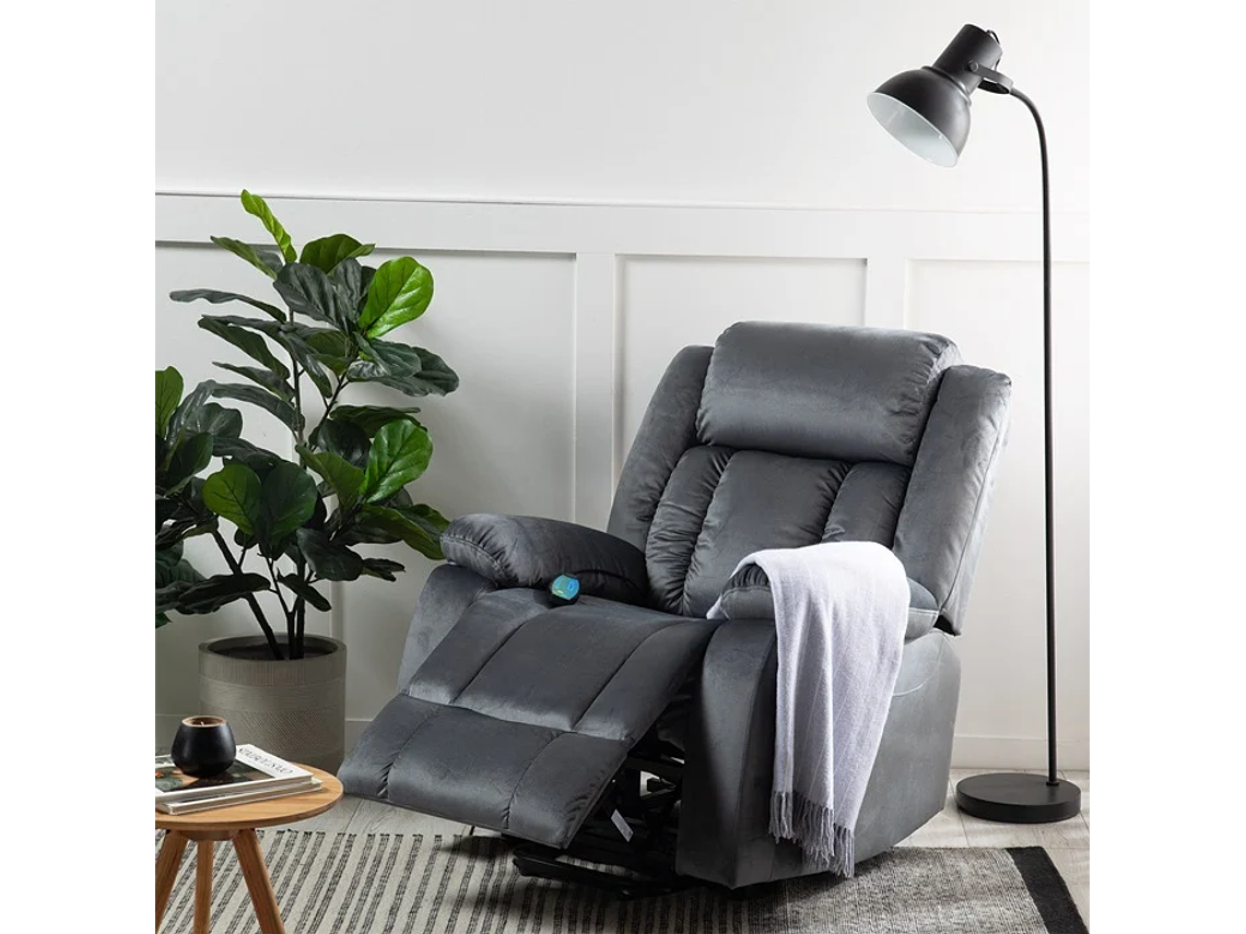 BERGER RECLINABLE ELÉCTRICO LIFT + MASAJE + CALENTADOR LIVORNO GRIS KM8822MDG 5