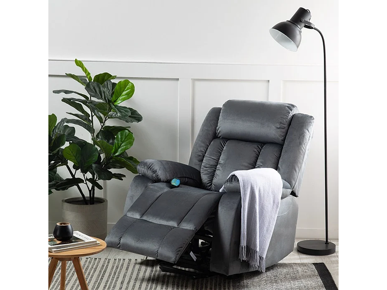 BERGER RECLINABLE ELÉCTRICO LIFT + MASAJE + CALENTADOR LIVORNO GRIS KM8822MDG 5