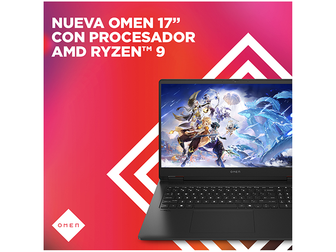 NOTEBOOK GAMER HP OMEN 17-DB0009LA AMD RYZEN 9 32GB RAM 1TB SSD NVIDIA RTX 4060 17.3” QHD 9