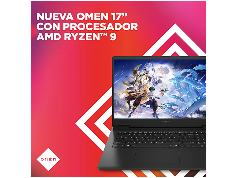 NOTEBOOK GAMER HP OMEN 17-DB0009LA AMD RYZEN 9 32GB RAM 1TB SSD NVIDIA RTX 4060 17.3” QHD 9