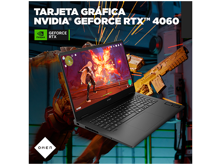 NOTEBOOK GAMER HP OMEN 17-DB0009LA AMD RYZEN 9 32GB RAM 1TB SSD NVIDIA RTX 4060 17.3” QHD 10