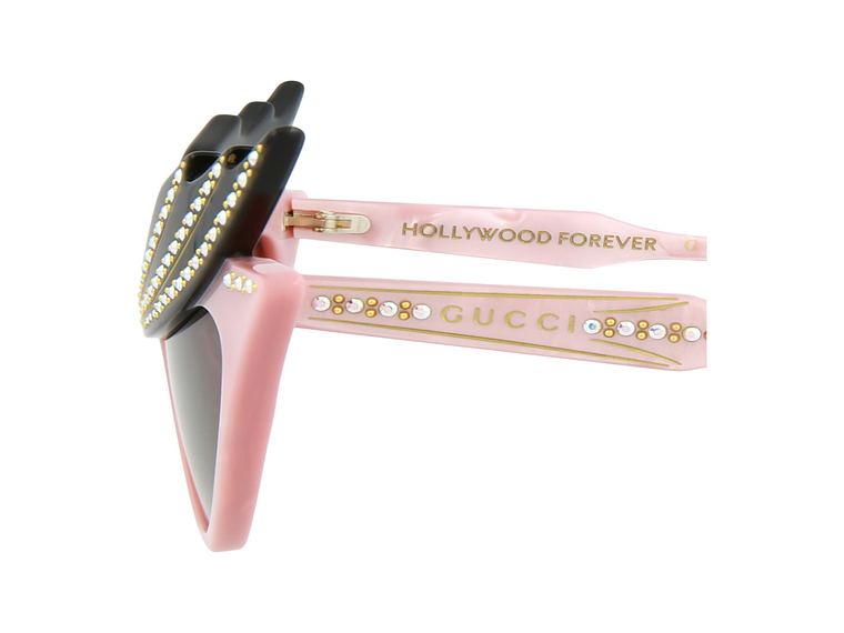 GAFAS DE SOL GUCCI DE ACETATO CON MONTURA EN FORMA DE OJO DE GATO PARA MUJER EN ROSA Y MARRÓN 5