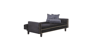 FUTÓN BLACK FACTORY 3 CUERPOS FELPA NEGRO SOFA CAMA VANGUARDIA 200 X110 GRIS