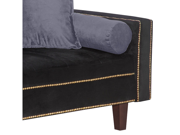 FUTÓN BLACK FACTORY 3 CUERPOS FELPA NEGRO SOFA CAMA VANGUARDIA 200 X110 GRIS 4