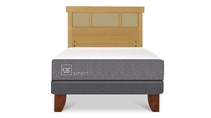 JUEGO DE DORMITORIO CIC CAMA EUROPEA SMART 1 PLAZA + RESPALDO DUBLIN MOSTAZA