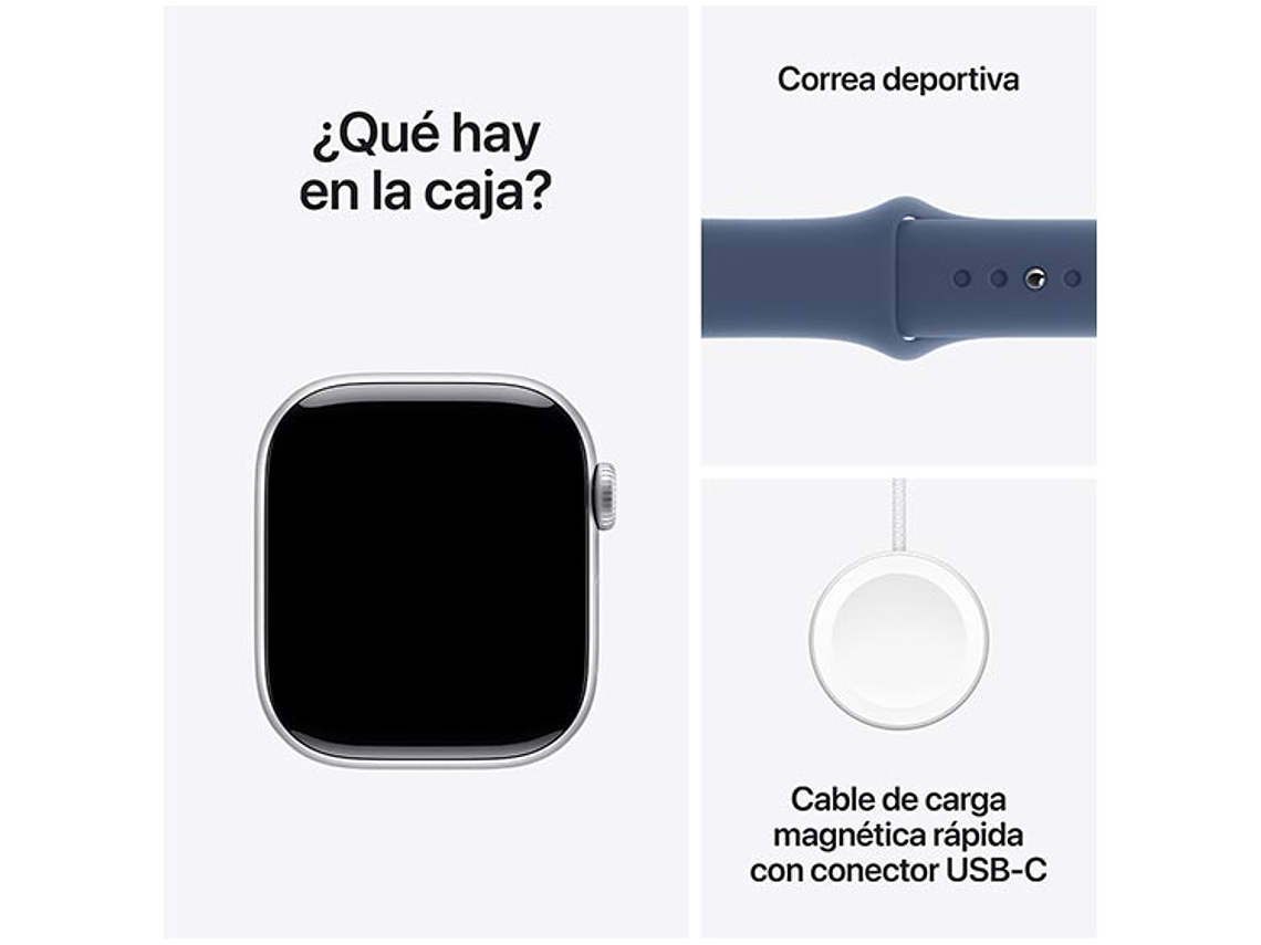 APPLE WATCH SERIE 10 42MM PLATA ALUMINIO CORREA DEPORTIVA S/M 4