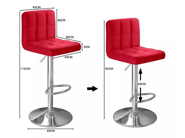 PACK 2 SILLAS PISO BAR 2