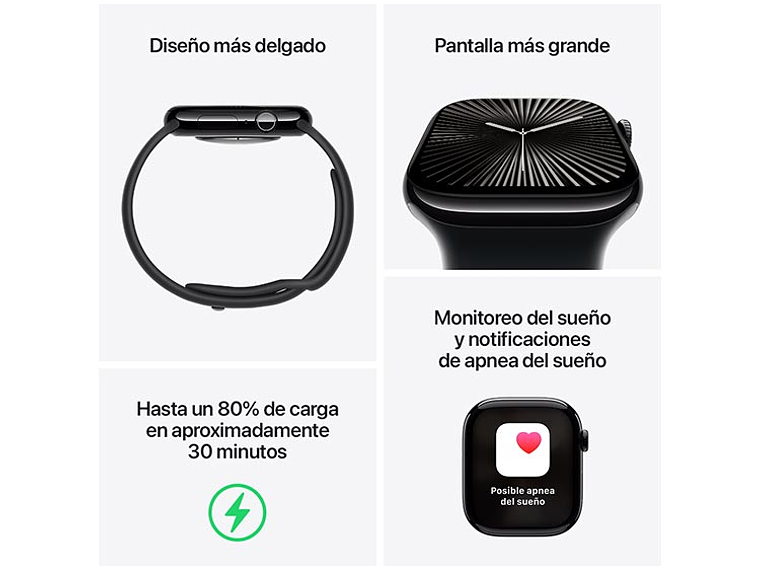 APPLE WATCH SERIE 10 42MM PLATA ALUMINIO CORREA DEPORTIVA S/M 6