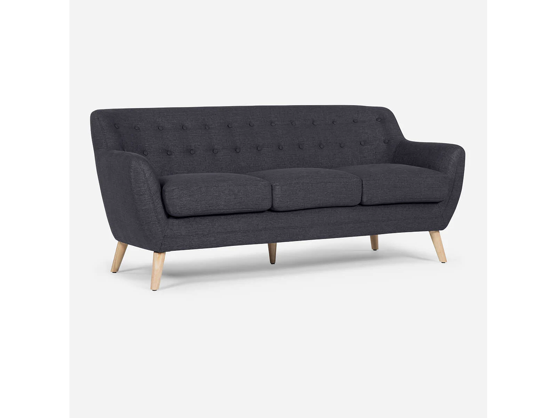 SOFÁ ROSEN 3 CUERPOS GRAFITO RAFAELLA TELA CHARCOAL 4