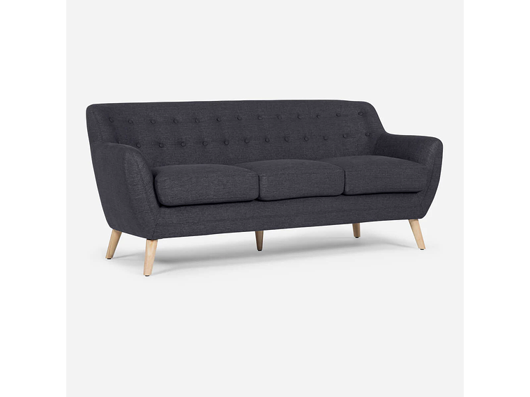 SOFÁ ROSEN 3 CUERPOS GRAFITO RAFAELLA TELA CHARCOAL 4