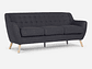 SOFÁ ROSEN 3 CUERPOS GRAFITO RAFAELLA TELA CHARCOAL - Miniatura 4