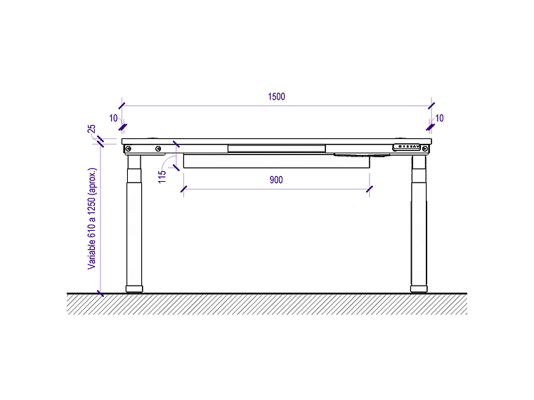 ESCRITORIO ELÉCTRICO STANDING DESK 150X60CM C7E 3