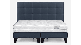 JUEGO DE DORMITORIO ROSEN CAMA EUROPEA AUTONOMY SKY SÚPER KING AZUL + RESPALDO ISSEY