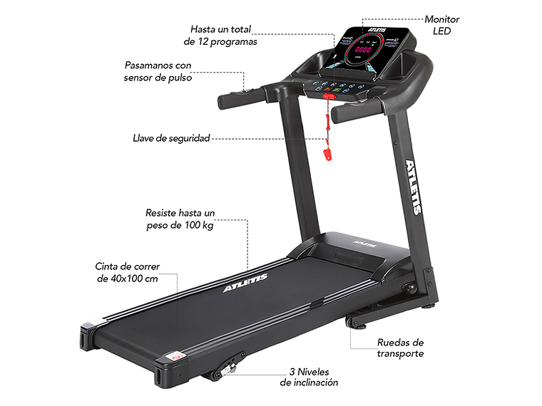 TROTADORA ATLETIS 1638650 12KM/H ENDURANCE III 1.5HP 7