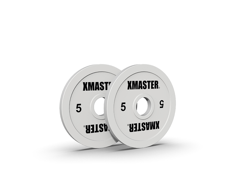 Par Discos Calibrados Powerlifting 5kg Blanco | XMASTER 1