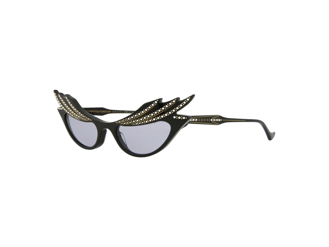GAFAS DE SOL GUCCI DE ACETATO CON MONTURA EN FORMA DE OJO DE GATO PARA MUJER EN NEGRO 2