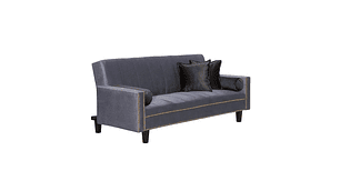 FUTÓN BLACK FACTORY VANGUARDIA 3 CUERPOS FELPA GRIS SOFA CAMA 200 X110 NEGRO