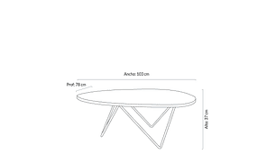 MESA DE CENTRO FORM DESIGN LOUIS RETRO MÁRMOL METAL