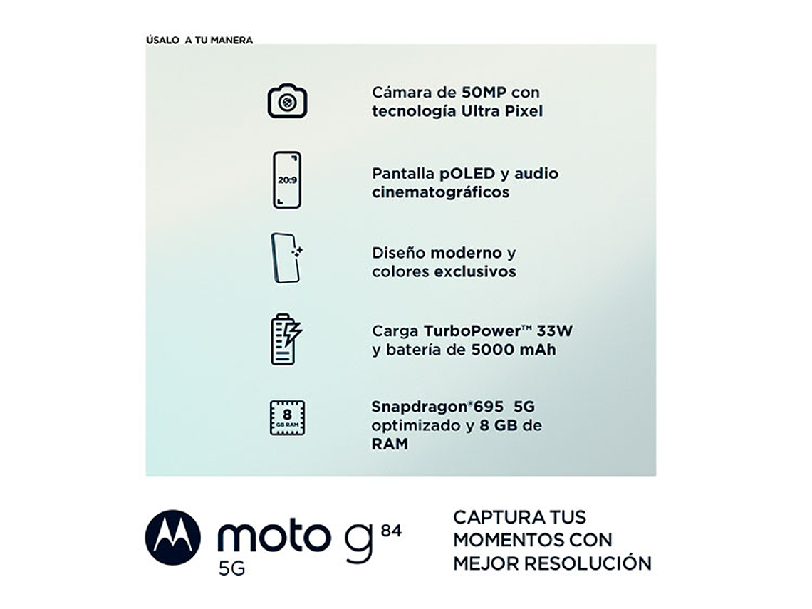 CELULAR MOTOROLA G84 256 GB 8 GB RAM 16MP 6.5