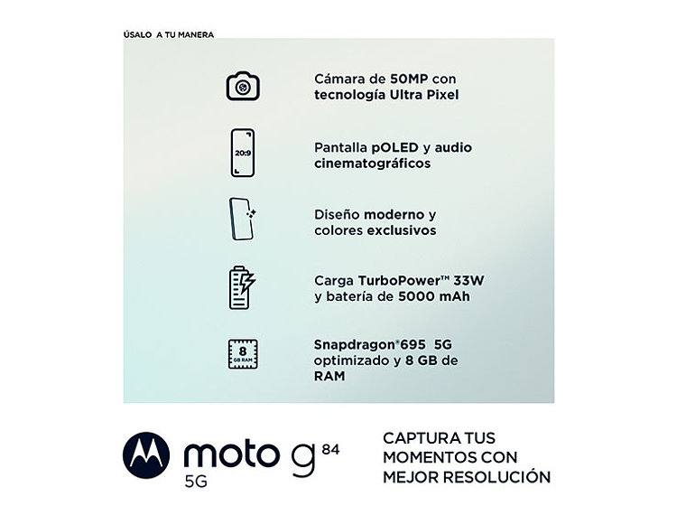 CELULAR MOTOROLA G84 256 GB 8 GB RAM 16MP 6.5