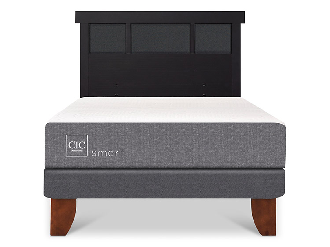JUEGO DE DORMITORIO CIC CAMA EUROPEA SMART 1 PLAZA + RESPALDO DUBLIN NEGRO 1