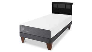 JUEGO DE DORMITORIO CIC CAMA EUROPEA SMART 1 PLAZA + RESPALDO DUBLIN NEGRO