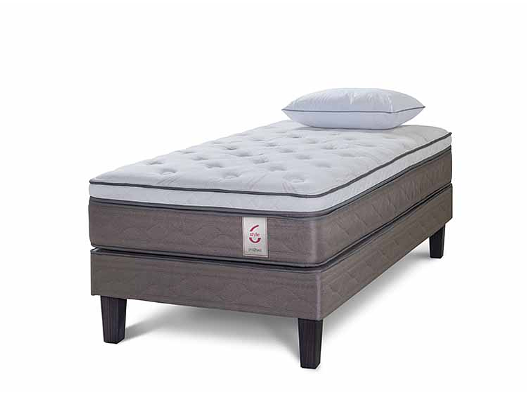 CAMA EUROPEA PRATTA 1,5 PLAZAS P. MADERA+MUEBLES FERRARA GRA 1