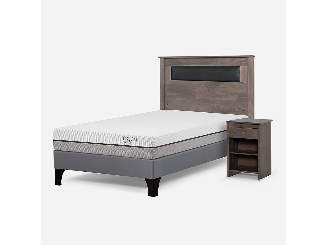 CAMA EUROPEA PRATTA 1,5 PLAZAS P. MADERA+MUEBLES FERRARA GRA 3