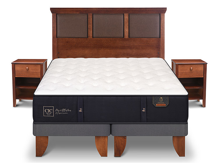 JUEGO DE DORMITORIO CIC CAMA EUROPEA PREMIUM KING + SET NEW TORINO 1