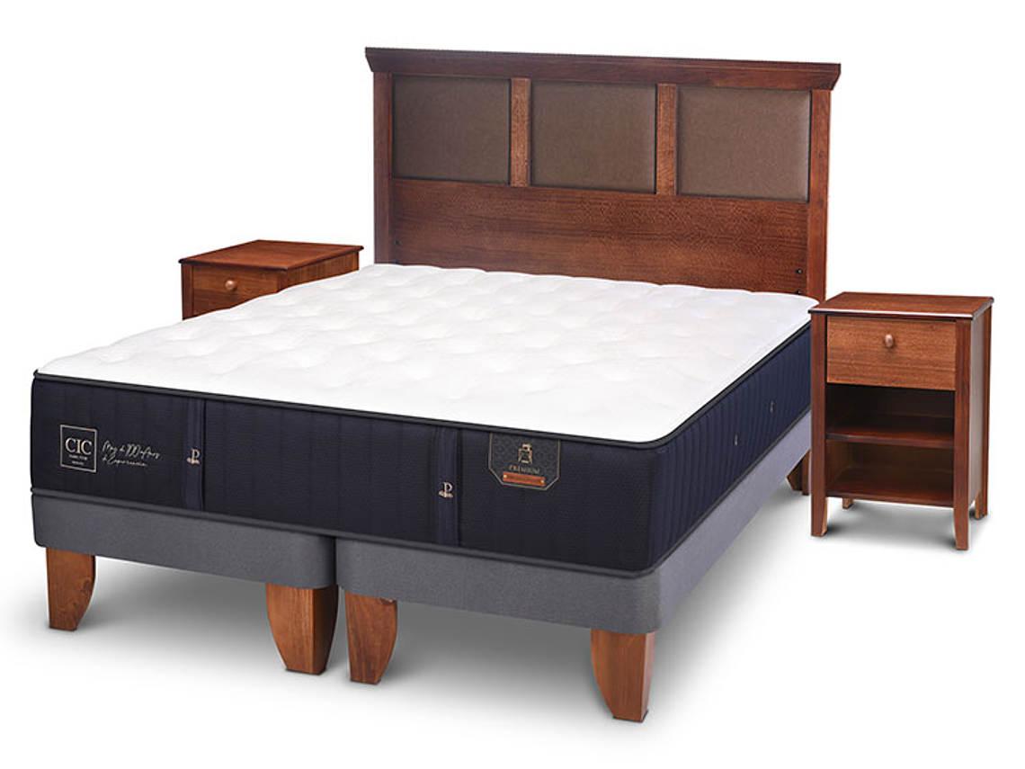 JUEGO DE DORMITORIO CIC CAMA EUROPEA PREMIUM KING + SET NEW TORINO 2