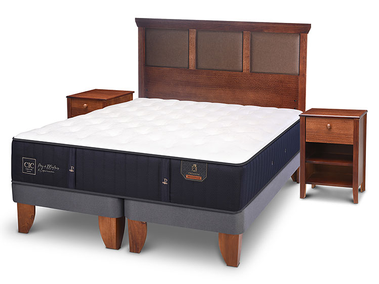 JUEGO DE DORMITORIO CIC CAMA EUROPEA PREMIUM KING + SET NEW TORINO 2