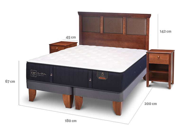 JUEGO DE DORMITORIO CIC CAMA EUROPEA PREMIUM KING + SET NEW TORINO 3