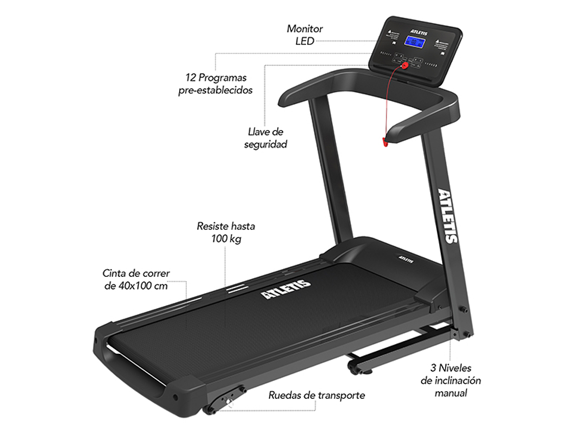 TROTADORA ATLETIS ENDURANCE VI 12.8KM/H 2.0HP PLEGABLE 4