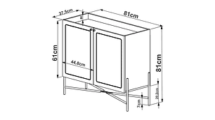 BAR DECOCASA OSLO RATAN NEGRO METAL