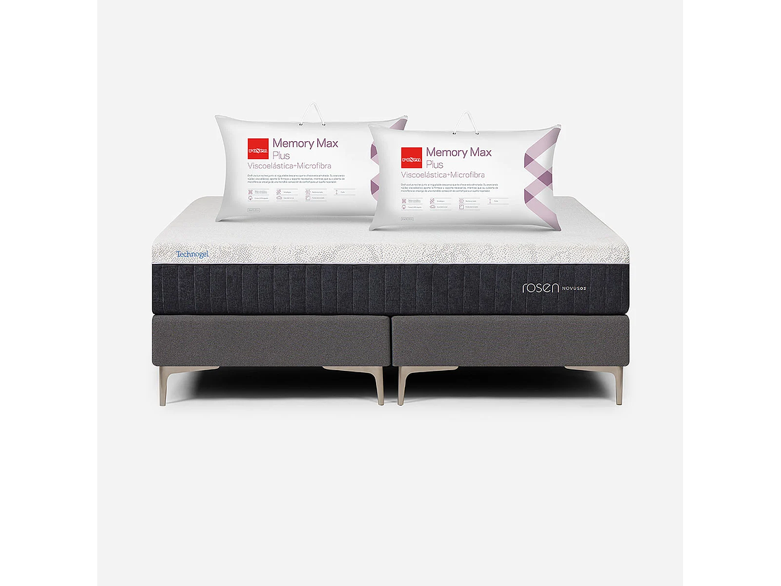 CAMA EUROPEA NOVUS KING + ALMOHADA MEMORY MAX PLUS 1
