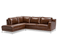 SOFÁ SECCIONAL ROSEN KRIS IZQUIERDO CUERO MARRON - Miniatura 4