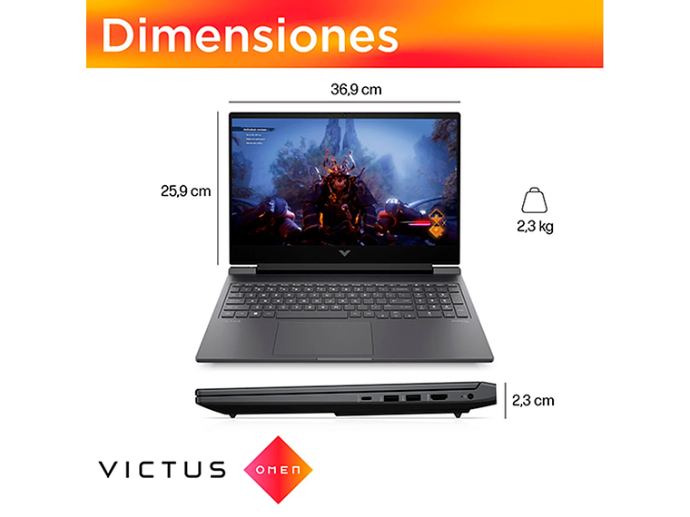 NOTEBOOK GAMER HP VICTUS 16-R1016LA INTEL CORE I7 32GB RAM 1TB SSD NVIDIA RTX 4070 16.1” 6