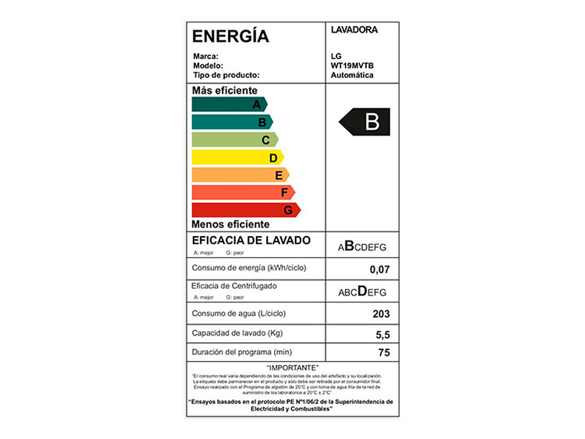 LAVADORA LG 19 KG CARGA SUPERIOR SMART MOTION WT19MVTB 5