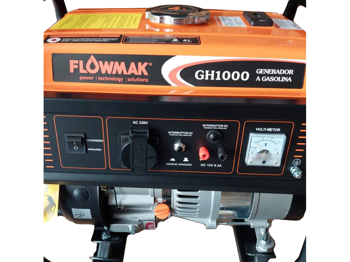 GENERADOR ELE CTRICO A GASOLINA FLOWMAK 800W 220V GH1000 3