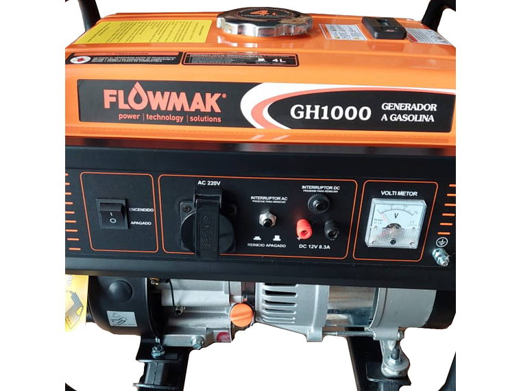 GENERADOR ELE CTRICO A GASOLINA FLOWMAK 800W 220V GH1000 3