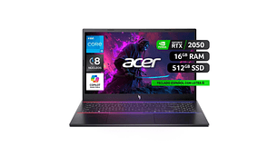 NOTEBOOK ACER GAMER NITRO V15 ANV15-51-53W1-1 INTEL CORE I5 16GB RAM 512GB SSD NVIDIA RTX 2050 15.6”