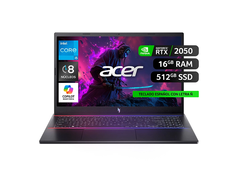 NOTEBOOK ACER GAMER NITRO V15 ANV15-51-53W1-1 INTEL CORE I5 16GB RAM 512GB SSD NVIDIA RTX 2050 15.6” 2