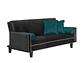 FUTÓN BLACK FACTORY VANGUARDIA 3 CUERPOS FELPA NEGRO SOFA CAMA 200 X110 VERDE - Miniatura 1