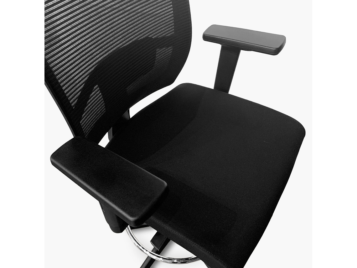 SILLA OFICINA TAYLOR CON ARO CAJERO NEGRO FORM 5