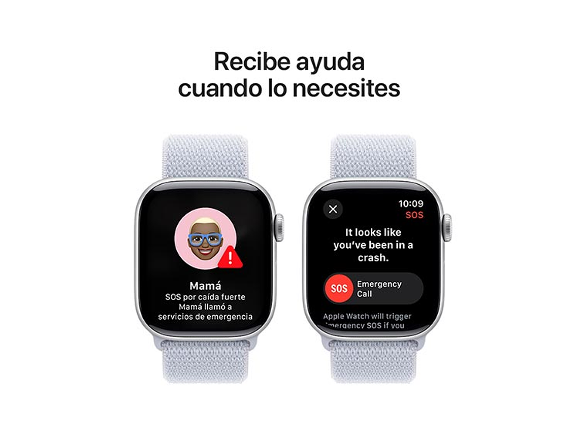 APPLE WATCH SERIE 10 42MM PLATA ALUMINIO CORREA LOOP DEPORTIVA 4
