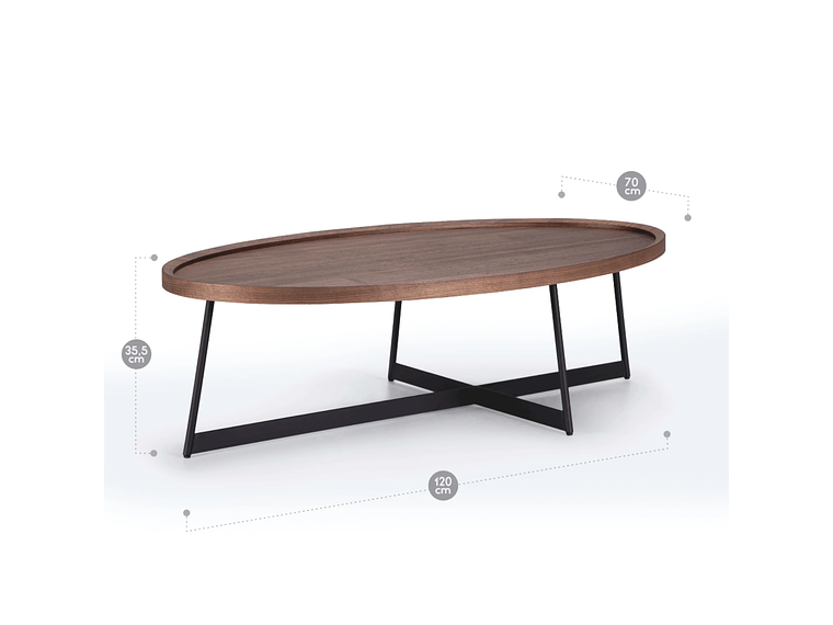 MESA DE CENTRO ROSEN LIBERTY 120 X 70 CM NOGAL 5