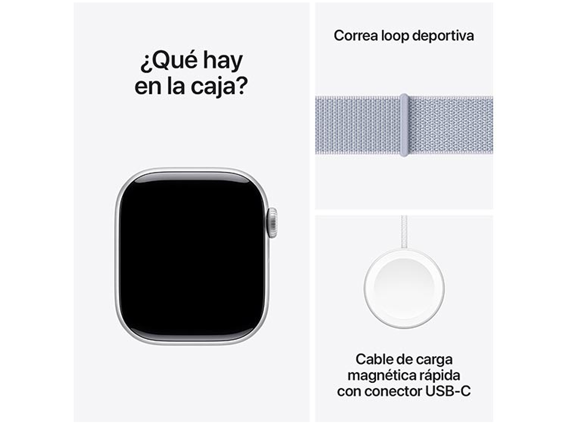 APPLE WATCH SERIE 10 42MM PLATA ALUMINIO CORREA LOOP DEPORTIVA 6