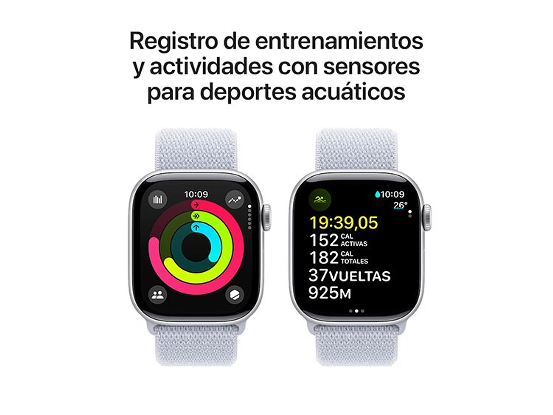 APPLE WATCH SERIE 10 42MM PLATA ALUMINIO CORREA LOOP DEPORTIVA 8
