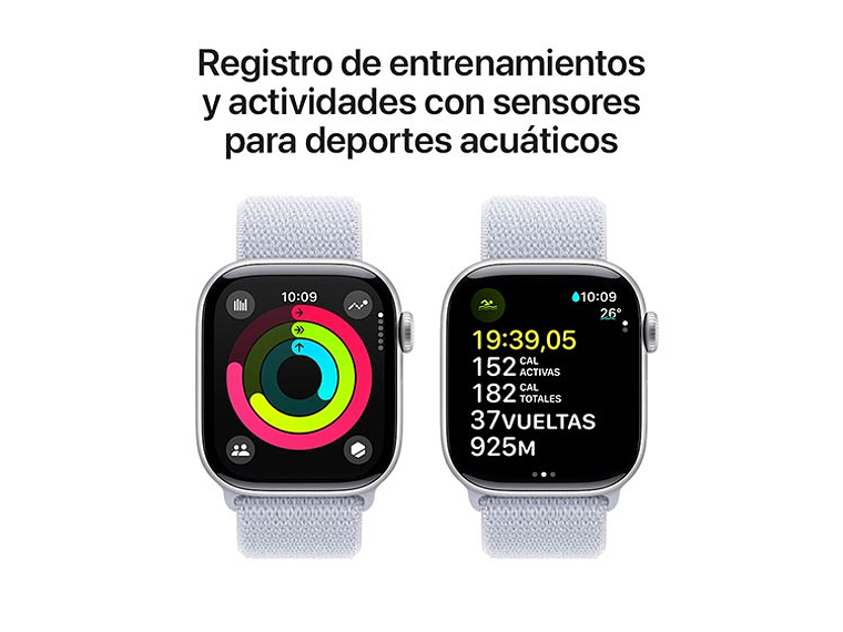 APPLE WATCH SERIE 10 42MM PLATA ALUMINIO CORREA LOOP DEPORTIVA 8